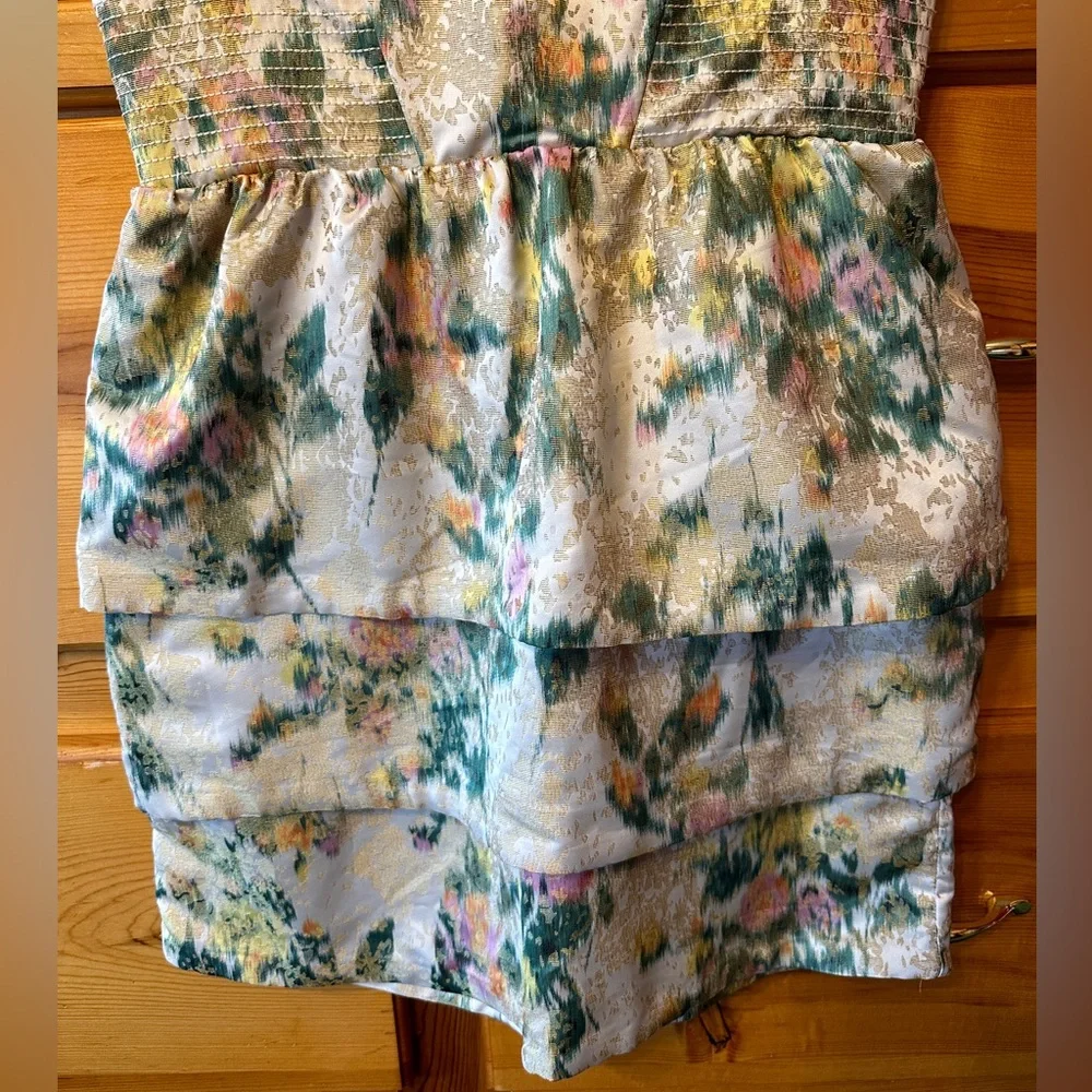 Alice + Olivia floral bustier peplum mini dress size 6 - Picture 4 of 7